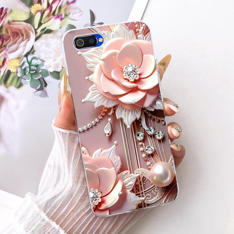 For Oppo A1k Case CPH1923 Luxury Flowers Butterfly Painted Cover Soft Silicone Case For Realme C2 RMX1941 OppoA1k RealmeC2 Shell