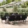VidaXL 9-piece Garden Dining Set and Cushions Black Wicker, Dining Set, Dining Set 3185004