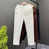 Мужские весенне-летние зауженные повседневные брюки длиной девять точек в корейском стиле