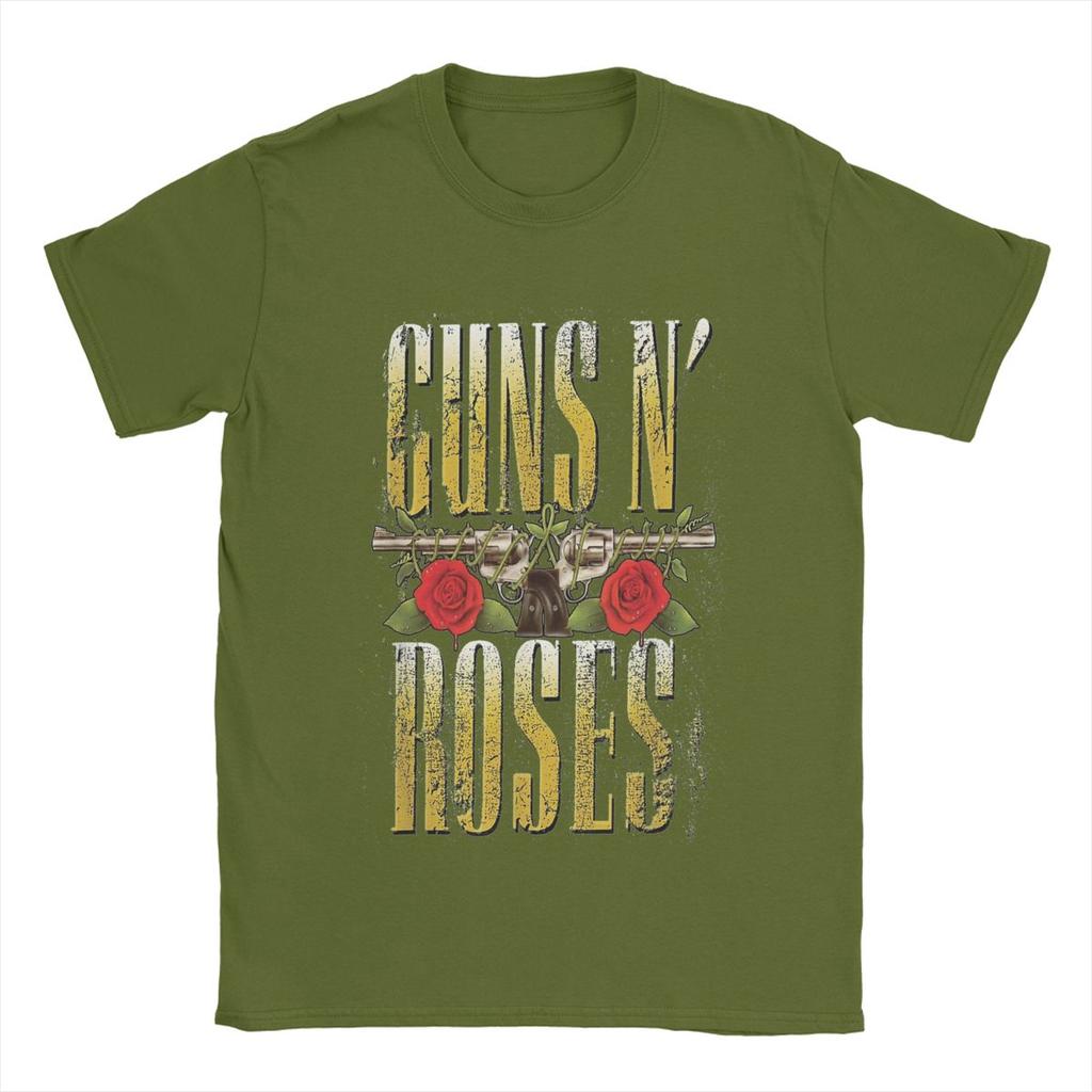 Мужские футболки Guns N Roses, 100% хлопок, забавные футболки с коротким рукавом и круглым вырезом, размеры 4XL, 5XL