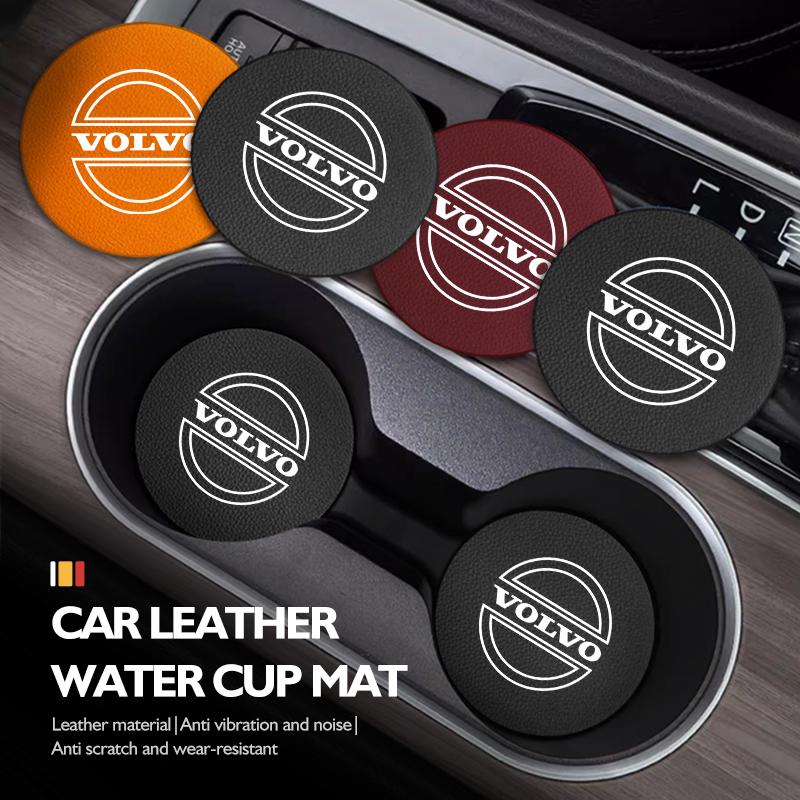 2pcs Car Cup Coaster High Quality Colorful Non Slip Pad Parts For Volvo XC90 V90 V60 V40 S80 S60 S90 C40 XC60 XC40 V70 XC70