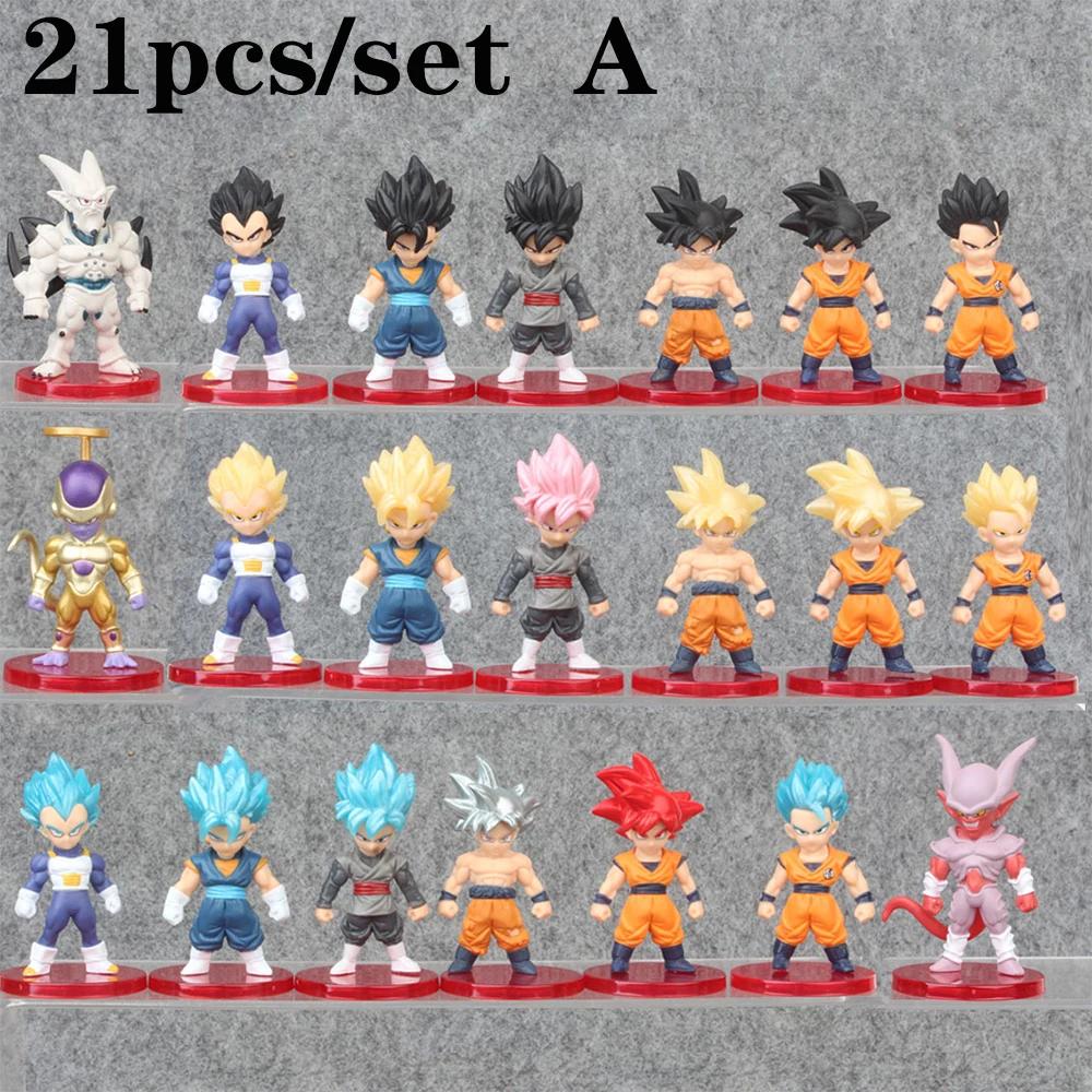 8-21 шт./лот Мини-фигурки Dragon Ball Супер Сайян Гоку Веджета Фигурки Действия Куклы DBZ Модели Игрушки Подарки