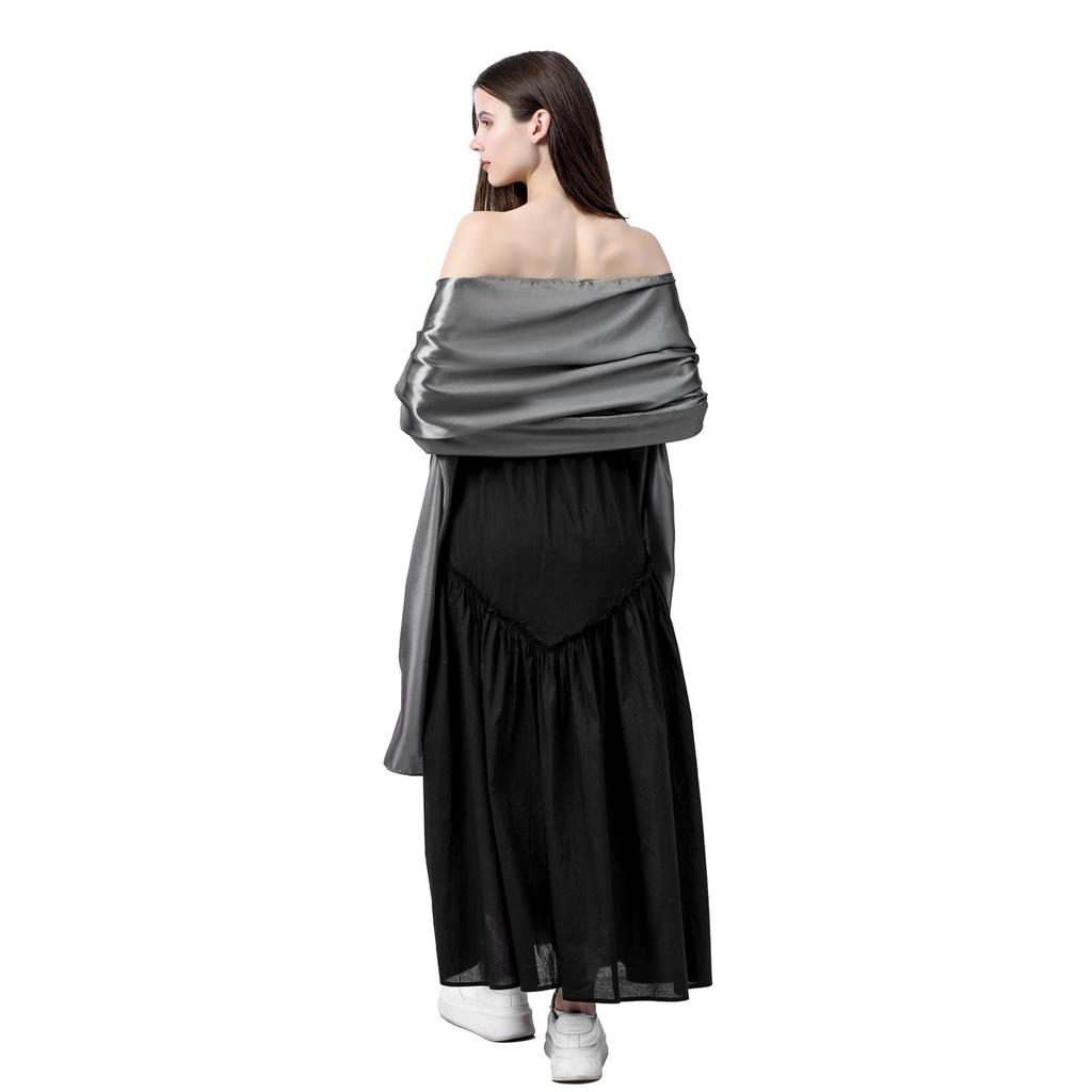 240*65cm Extra-long Women's Silky Satin Shawls and Wraps, Lightweight Head Scarves, Evening Pashmina Vintage Sheer Stole