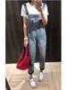 Женский джинсовый комбинезон в корейском стиле с лапками кошки, Весна/Лето 2026, Милые свободные укороченные брюки