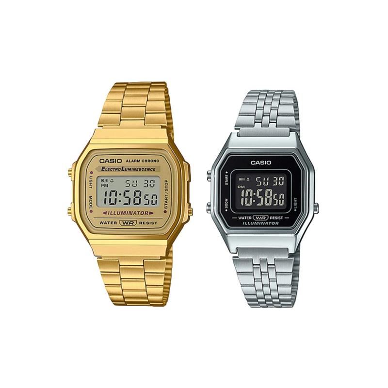 Casio Ретро маленький квадратный водонепроницаемый модный парный кварцевый наручный часы японские и корейские часы тот же стиль для A168WG-9W&LA680WA-1B