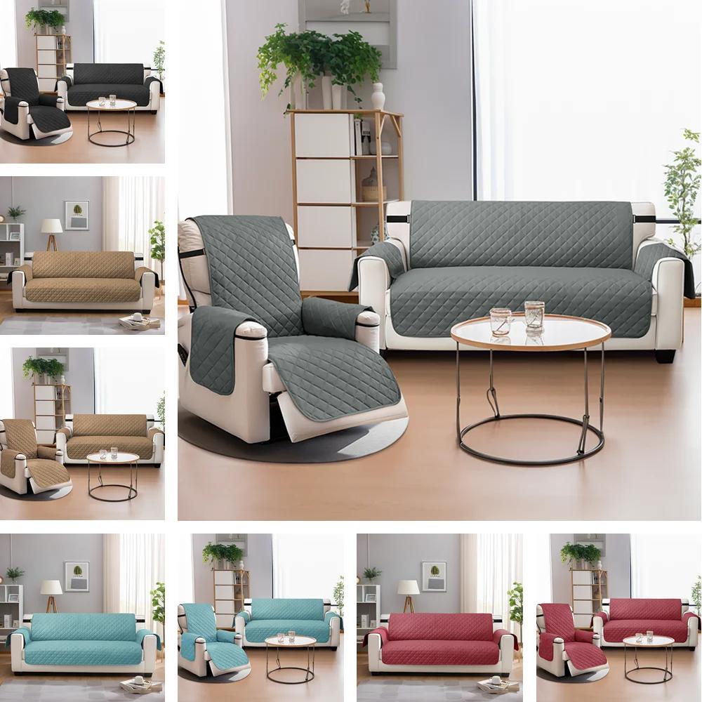 Sofa Covers Water Resistant Couch Cover Reversible Furniture Protector Without Pocket Elastic Straps for Kids Dog Sofa Slipcover