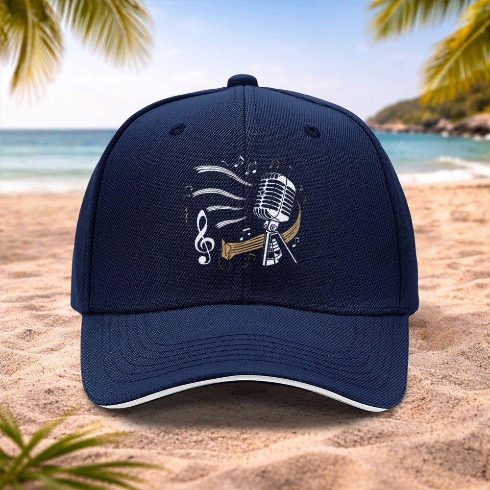 Music Microphone Baseball Cap with Builtin Mic for Running Fitness Outdoor Sports  Adjustable Unisex Machine Washable