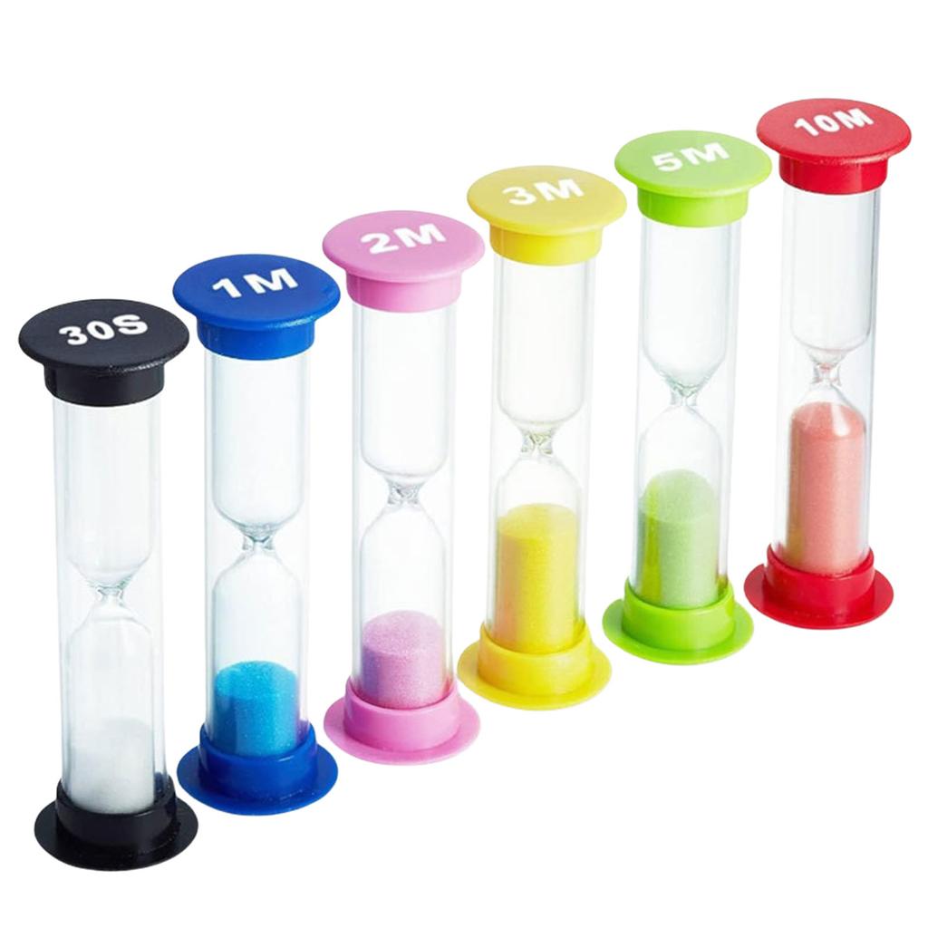 Песочные часы 6 шт. Красочные песочные часы Песочные часы от 30 секунд до 10 минут Точное время для кулинарных игр Тренировки