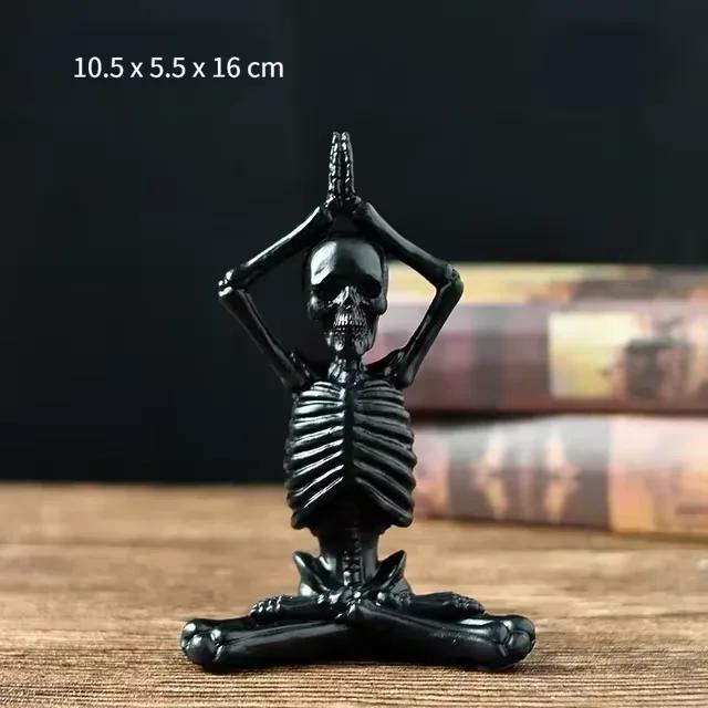 Винтажная фигурка черепа из смолы, реквизит для дома с привидениями, украшение для создания атмосферы праздника Хэллоуин, статуэтка скелета человека для декора дома