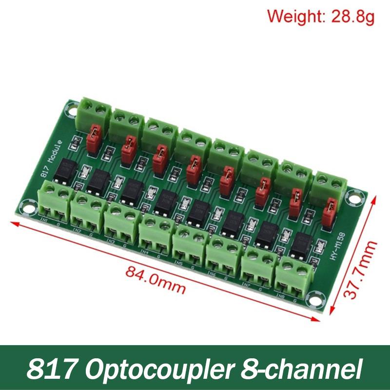 PC817 2 4 8-канальная изолирующая плата оптопары, модуль адаптера преобразователя напряжения 3,6-30 В, фотоэлектрический изолированный модуль драйвера