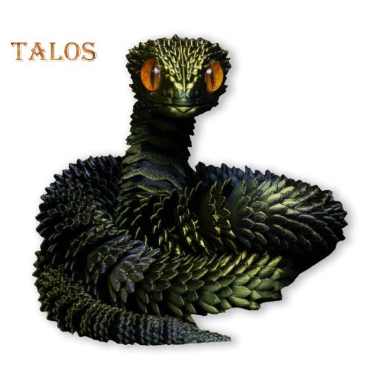 Художественная 3D-печатная фигурка змеи с подвижными суставами для украшения дома