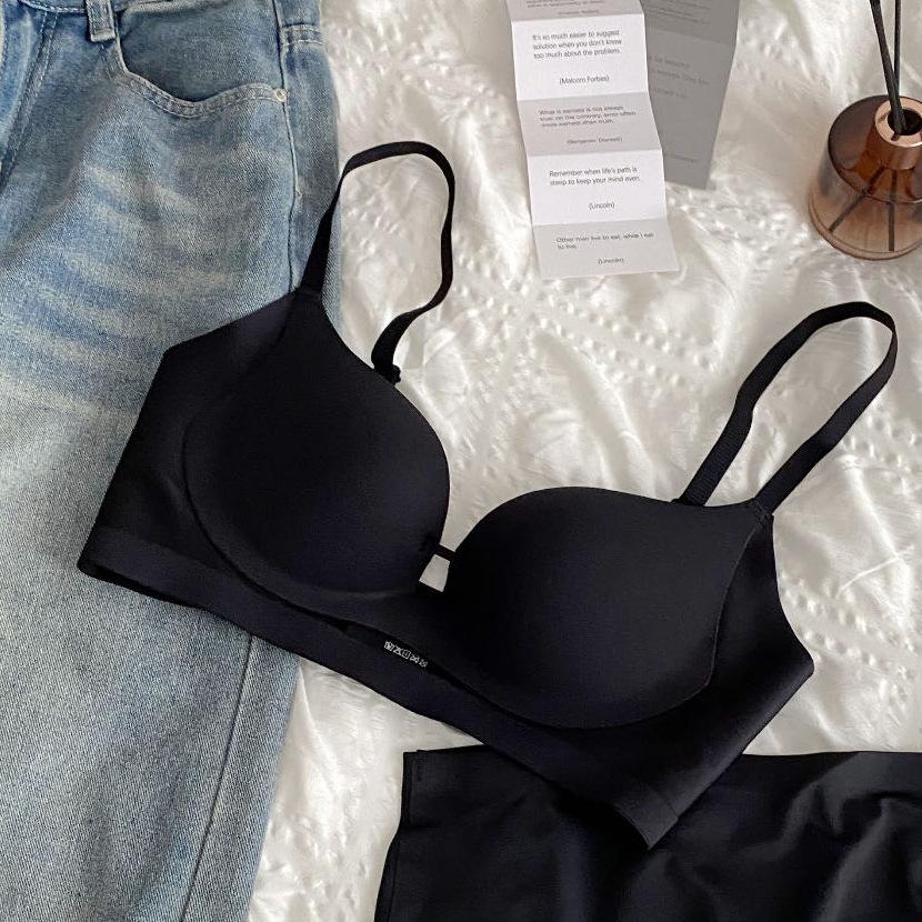 Аутентичный японский бесшовный утягивающий бюстгальтер для женщин - гладкий, без стального кольца, белый, небольшая поддержка груди