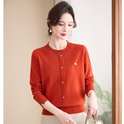 Женский модный пуловер, свитер, маленькая рубашка, одежда для мамы на весну и осень, модная вязаная базовая футболка с круглым вырезом, топ