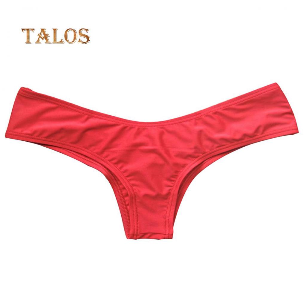 Talos Hot Sexy Summer Bikini Thong Bottom Brazilian Ruched Bandage Swimwear Sexy Beach Wear