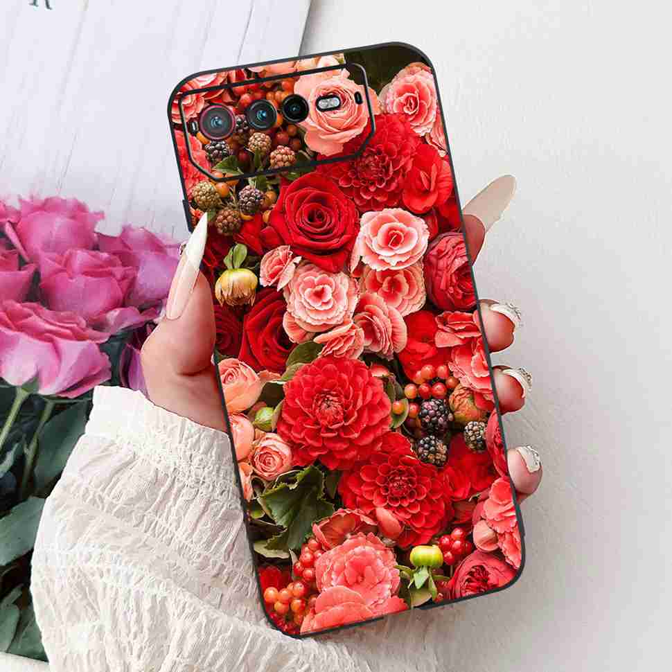 For Asus ROG Phone 6 6.78" Case Dragon Cartoon Rabbit Soft Silicone TPU Black Cover For Asus ROG 6 AI2201_C Bumper Phone Shell