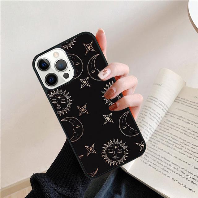 Чехол-ракушка с изображением Солнца, Луны и Лица для iPhone 17 Air 15 16 14 13 12 Pro Max 11 Pro Max Plus Чехол для телефона