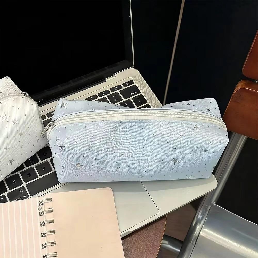 Polka Dot Design Pencil Pouch Canvas Stationery Bag Makeup Bag Pen Bag Student