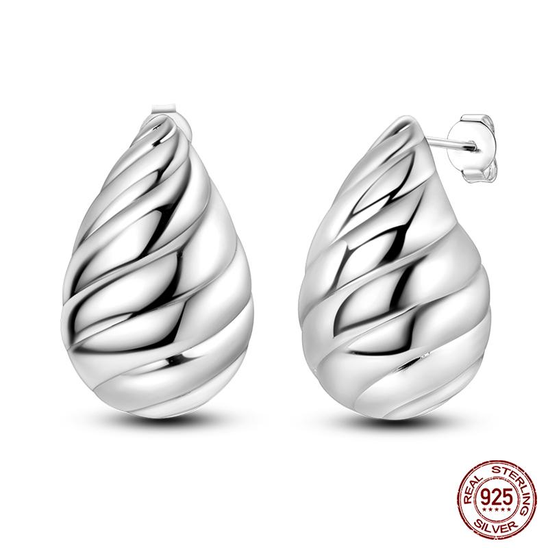 Charms Double Hoop Earrings For Women 100% 925 Silver Cubic Zircon Heart Star Moon Earrings Elegant Birthday Jewelry Gifts