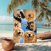 1PC Custom Name Dogs Circle Sky Beach Towel Highly Absorbent And Sand-Resistant Towel for Swimming, Pool, Yoga, And Travel Lightweight