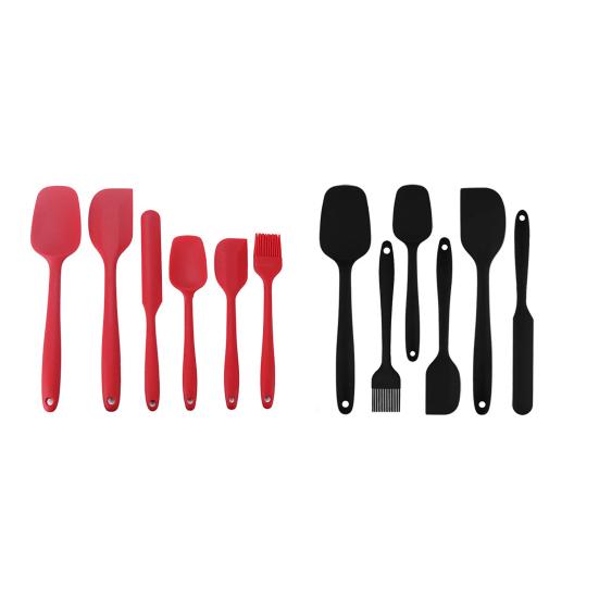 Набор из 6 силиконовых лопаток, термостойкая, без бисфенола А, для соскабливания, выпечки, приготовления пищи, кухонные принадлежности с силиконовой щеткой