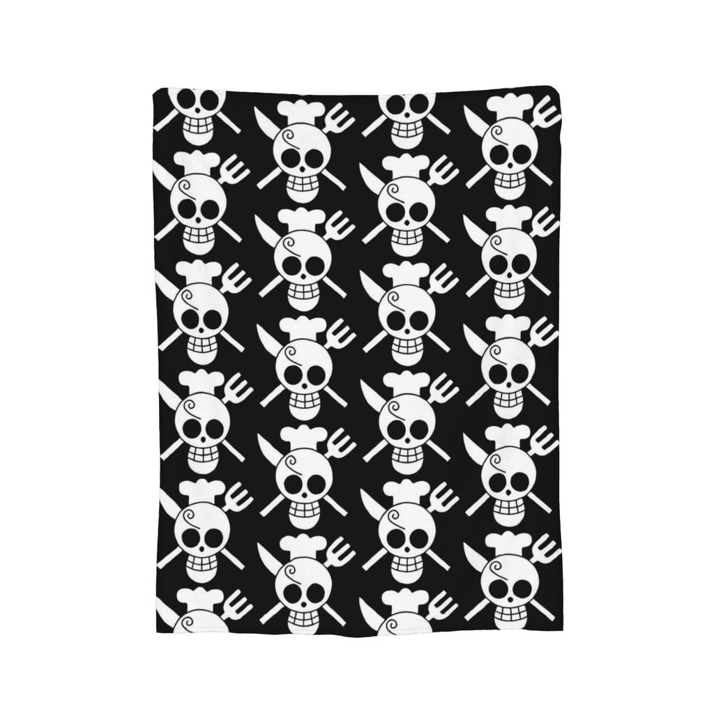 Usopp Jolly Roger Velvet Throw Blanket Luffy Anime Blanket for Home Office Super Warm Bedding Throws,