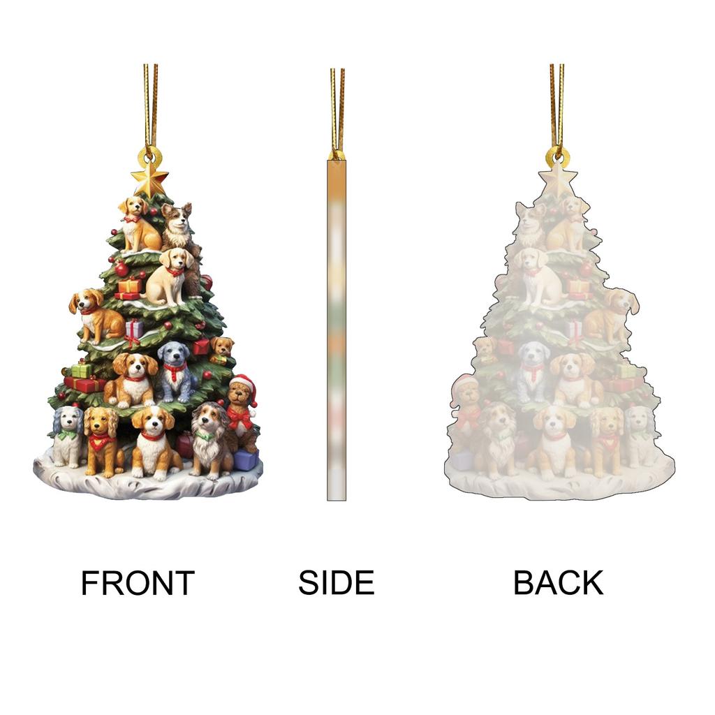 Подвеска в виде собачки на рождественскую елку, рождественское акриловое украшение, праздничный декор для дома