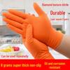 Black Orange Diamond Pattern Nitrile Gloves: Thick, Wear-Resistant, Waterproof, Oil-Proof for Automotive Repair