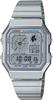 Casio Стандартная Винтажная Серия Серебристый с Металлическим Зарубежная Модель Аналого-Цифровые Часы, A130WE-7A, Унисекс, Серый, [Б/У]
