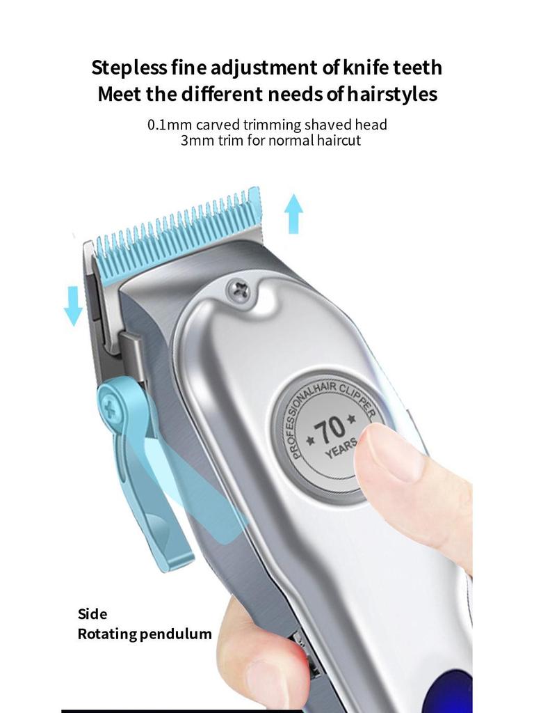 Universal Rechargeable Hair Clipper with LCD Display for Bald Head and Sculpting