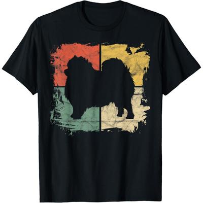 Квадратная ретро футболка для владельца померанского шпица, родителя собаки, папы с помпоном, мамы, мужчин, женщин, детей