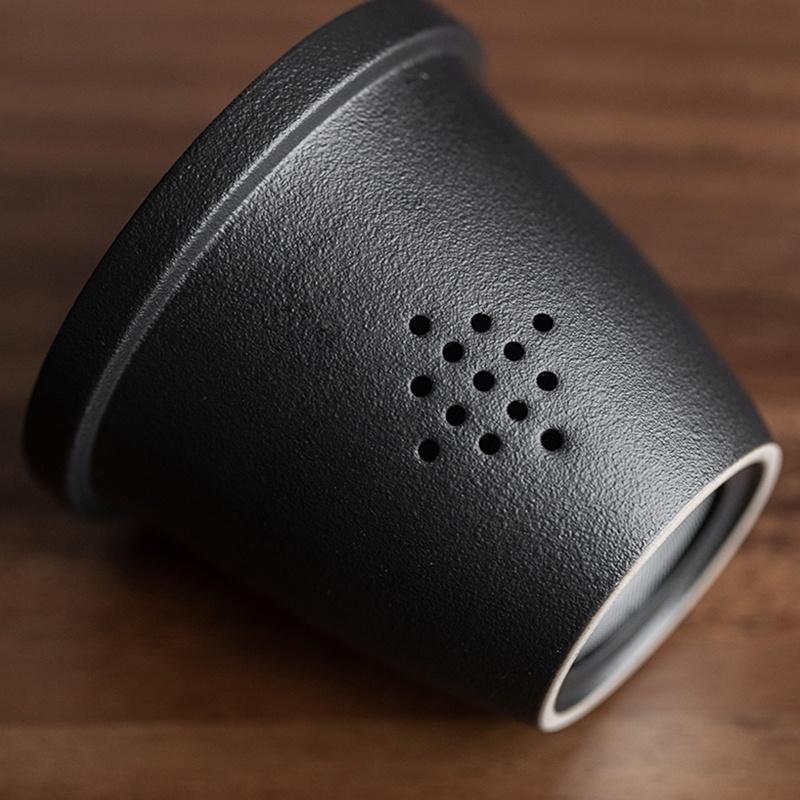 Керамическая кружка 420 мл с деревянной ручкой, разделение чая и воды, с крышкой, офисная кружка-фильтр