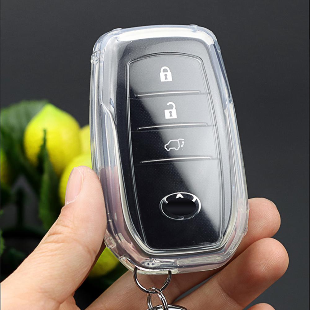 Прозрачный TPU чехол-держатель для брелока-ключа Toyota Camry 50 55 TLC200 Yaris Land Cruiser Prado 150 Auris RAV4 Venza SIENNA