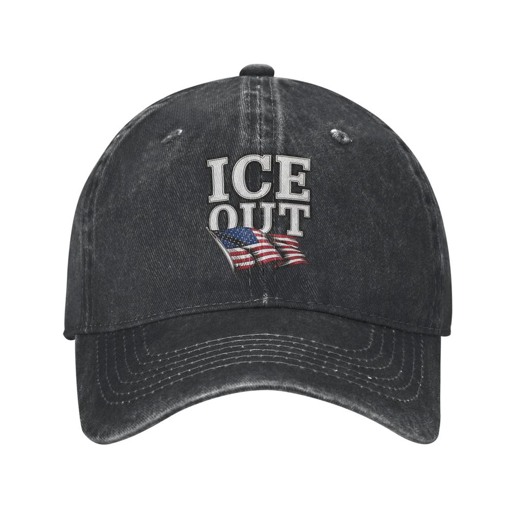 ice Out Anti Ice Minneapolis Abolish Ice Print Cap For Unisex Cotton Trucker Hat Daily Wear Baseball Cap Adjustable