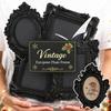 Черная смола Фото рамка Винтажная Европейская Барокко Рельефная Рамка для фото Настенное крепление Настольный дисплей DIY Домашний декор Фото рамка