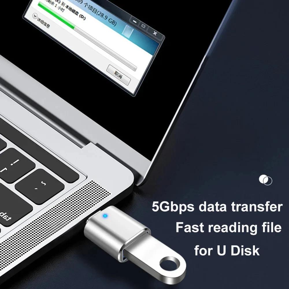 Адаптер USB 3.0 - Type C LED OTG - USB C USB-A - Micro USB Type-C Female Connector для адаптеров HUAWEI Samsung Xiaomi POCO