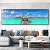 Landscape Panorama Wooden Bridge Tropical Beach Canvas Painting Posters and Prints Wall Art Living Room Home Decor No Frame