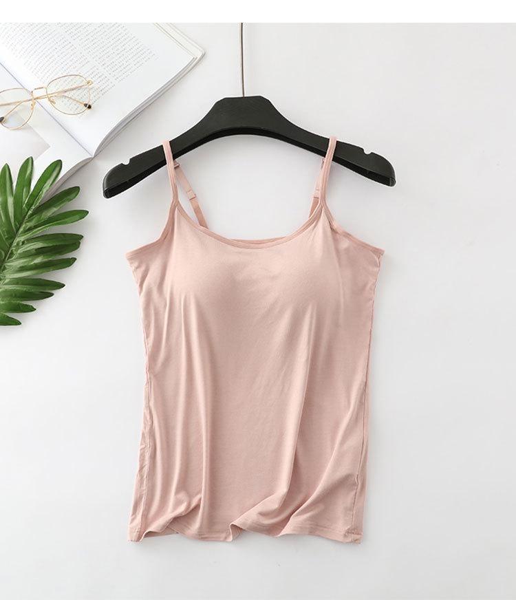 2025 New Slim Multicolor Female Camisole Large Size No Steel Ring Integrated Five-finger Chest Pad Bottoming Shirt