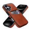 For iPhone 17 Case Card Slot Slim-Fit PU + TPU Mobile Cover