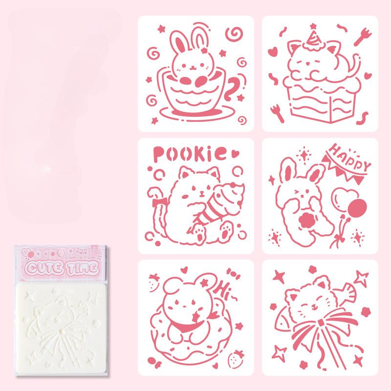 6 шт./набор цветочных трафаретов-бабочек для настенного скрапбукинга, небольшой креативный дизайн, декор своими руками, трафареты для живописи и декора