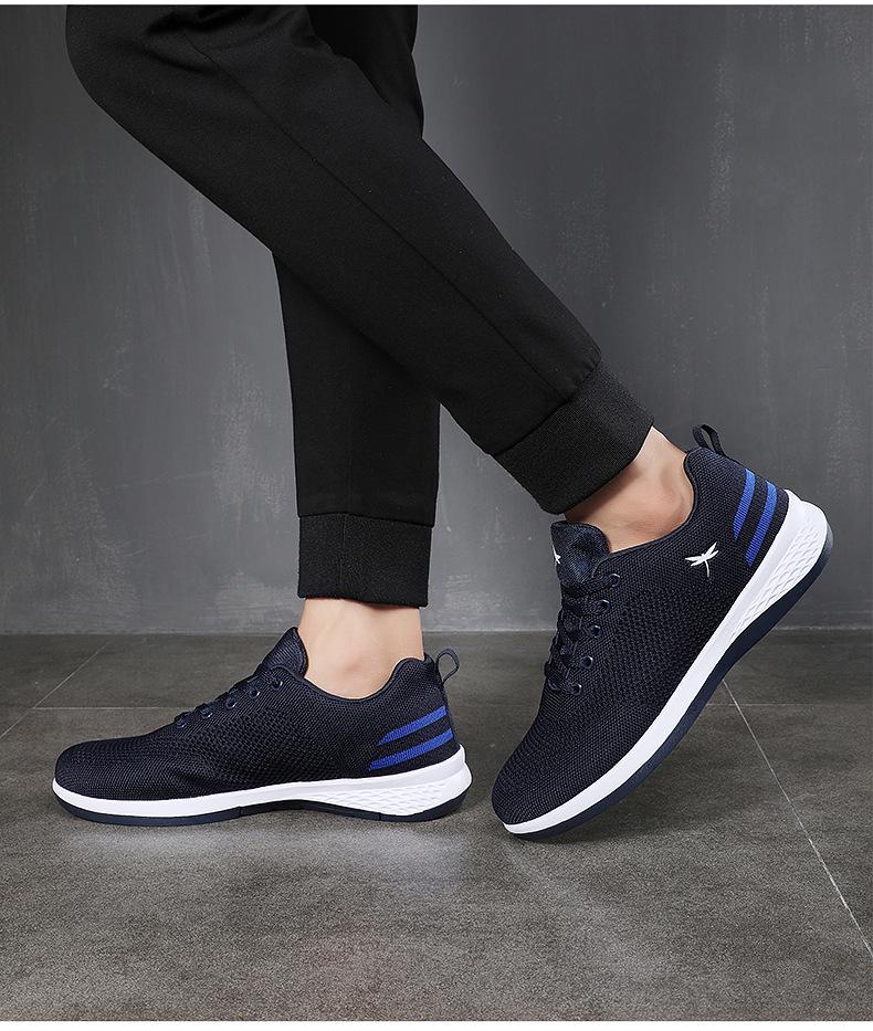 Red Dragonfly Men's Flyknit Sports Shoes - Non-slip, Soft Sole, Casual Travel Sneakers for Spring, Summer, and Autumn