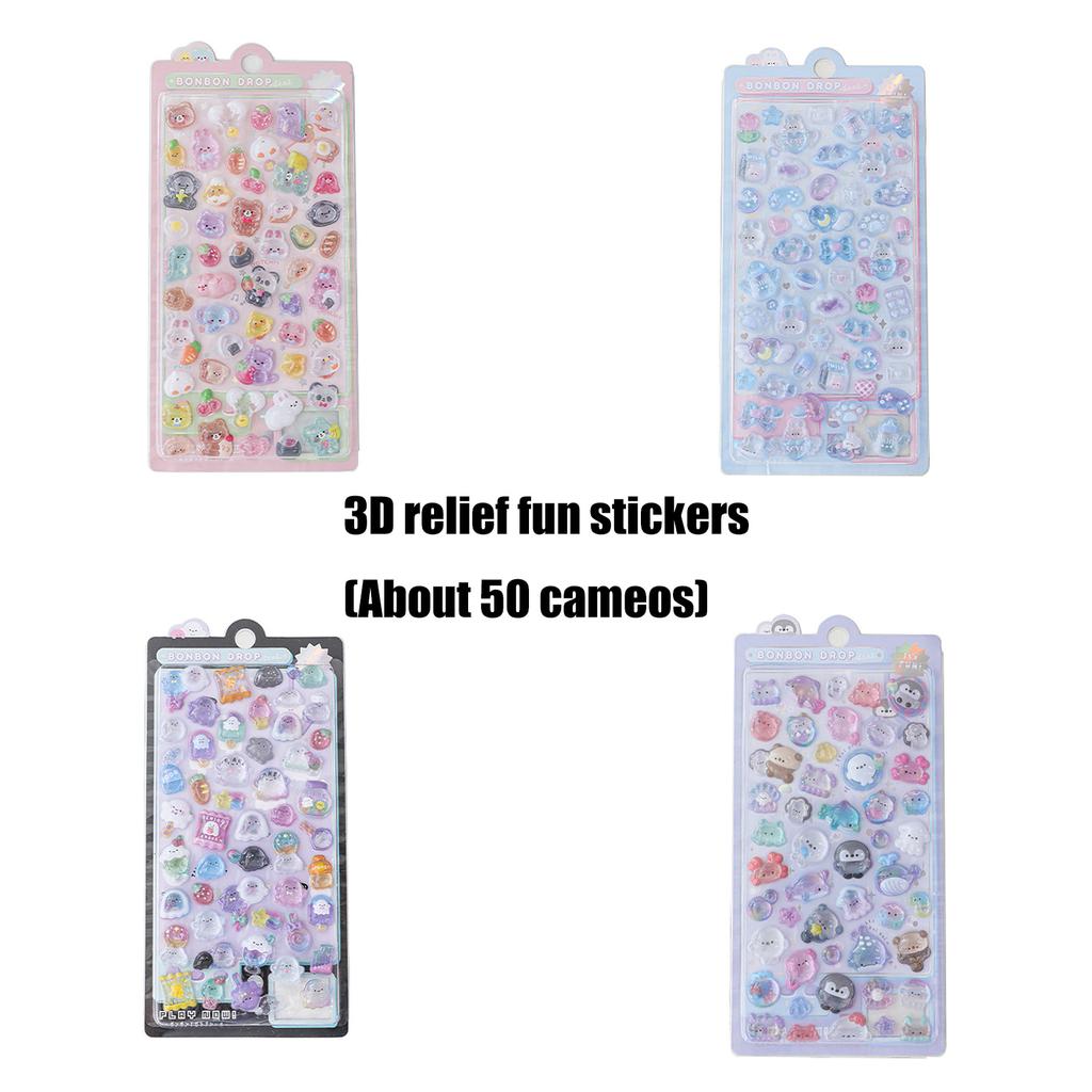 Cartoon 3D Stickers Scrapbooking Stickers Cartoon Animal Stickers for Planner Journals Tablet Skateboards Nail Decals