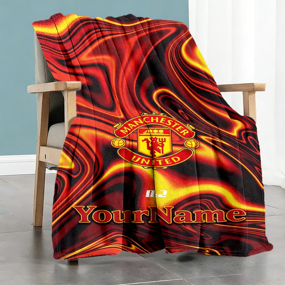 Manchester Personalized Name Blanket Gift Personalized Blanket Soft Warm Cozy Throw For Livingroom Bed Couch Bedding Four Seasons Universal