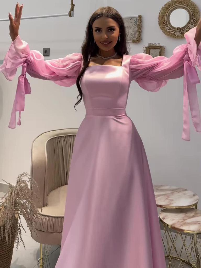 Элегантное приталенное легкое платье с длинным рукавом 2025 Весна для женщин