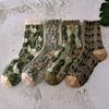3/4/5/6PCS New Fashion Harajuku Retro Woman Socks Novelty Ethnic Print Kawaii Cute Socks Cotton Casual Breathable Ladies Girls Funny Socks