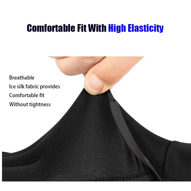 Ice Silk Breathable Two Finger Gloves for Unisex Summer Sun Protection Cool Riding Gloves Washable Outdoor Riding Equipment