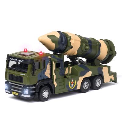 Масштаб 1/50, военная ракетная установка, литая под давлением модель игрушки, игрушечный автомобиль с откатным механизмом со звуком и светом для детей, коллекция подарков для мальчиков и девочек