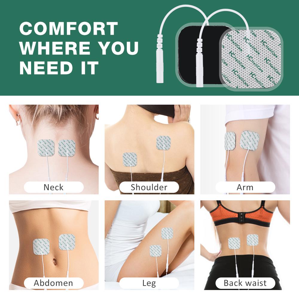 4x4cm/5x5cm TENS UNIT Raplacement Pads EMS Muscle Stimulator Electrode Pads 2.0mm Non Woven Fabric Massage Sticker Reusable Pads