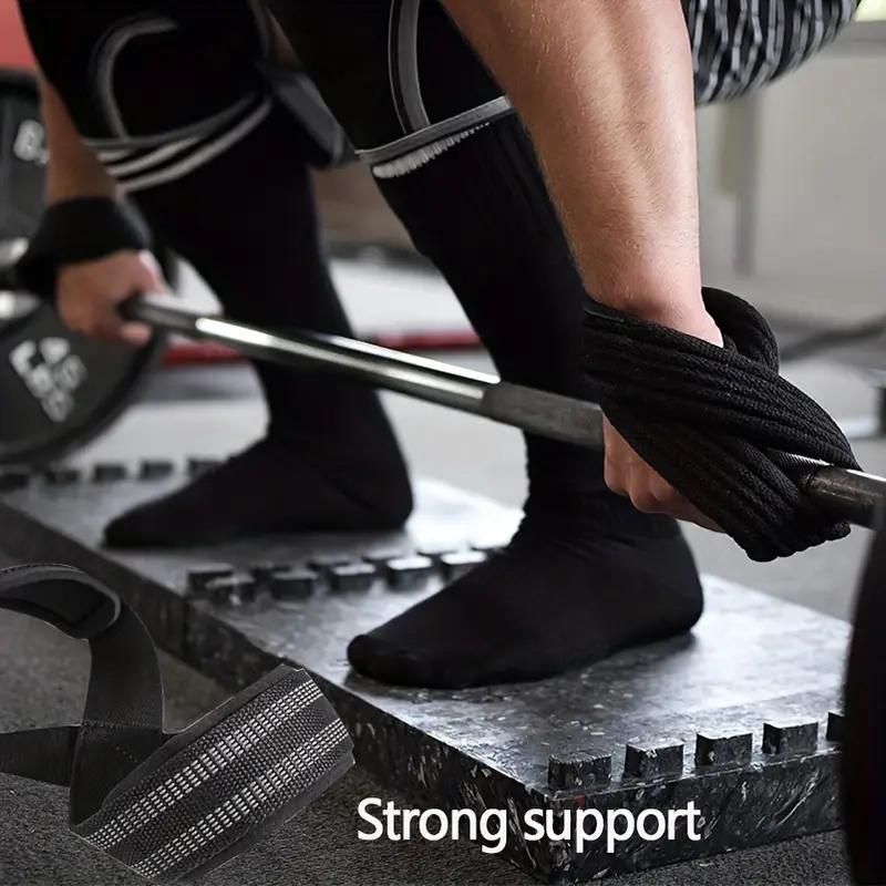 Custom Logo Nylon Figure 8 Weight Lifting Straps Anti-Slip No Stretch Unisex Gym Workout Powerlifting Wrist Straps
