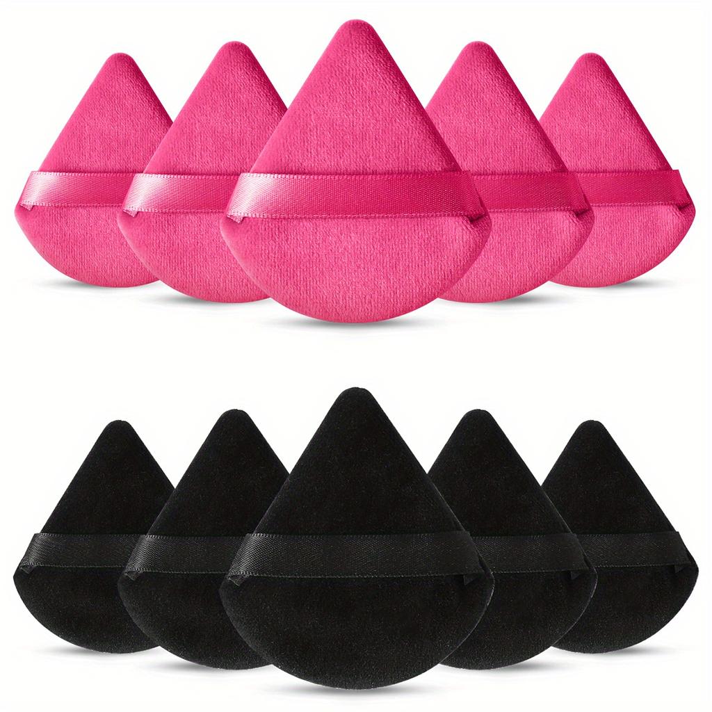 10 Pieces Powder Puffs Triangle Cosmetic Powder Puff Reusable Powder Sponge Makeup Foundation Sponge For Face Powder Makeup Tool