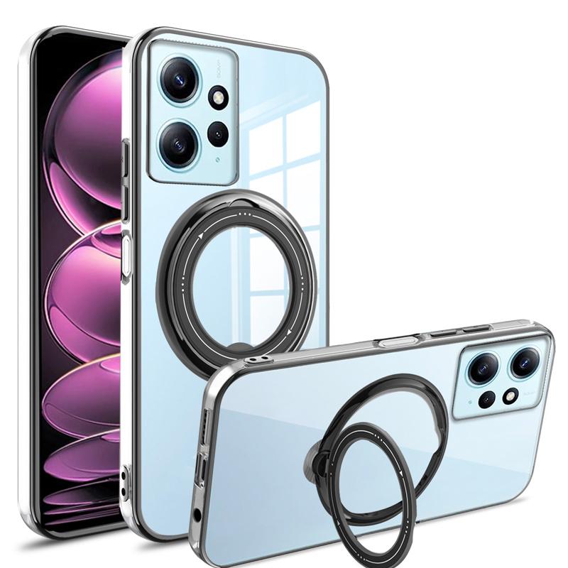 Shockproof Plating Clear Ring For Magsafe Case For Xiaomi Redmi Note 12 11 Pro 11S A1 12C 10C 9A 9AT Poco X3 NFC X4 X5 Pro 5G 4G Soft Silicone Cover